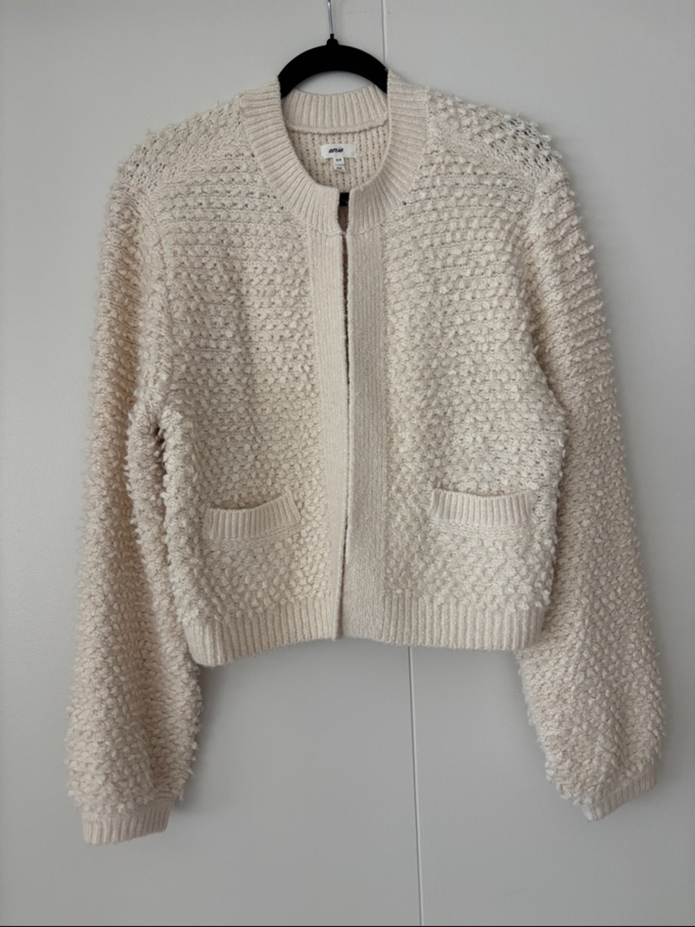 Cozy Textured Cream Open Cardigan Jacket